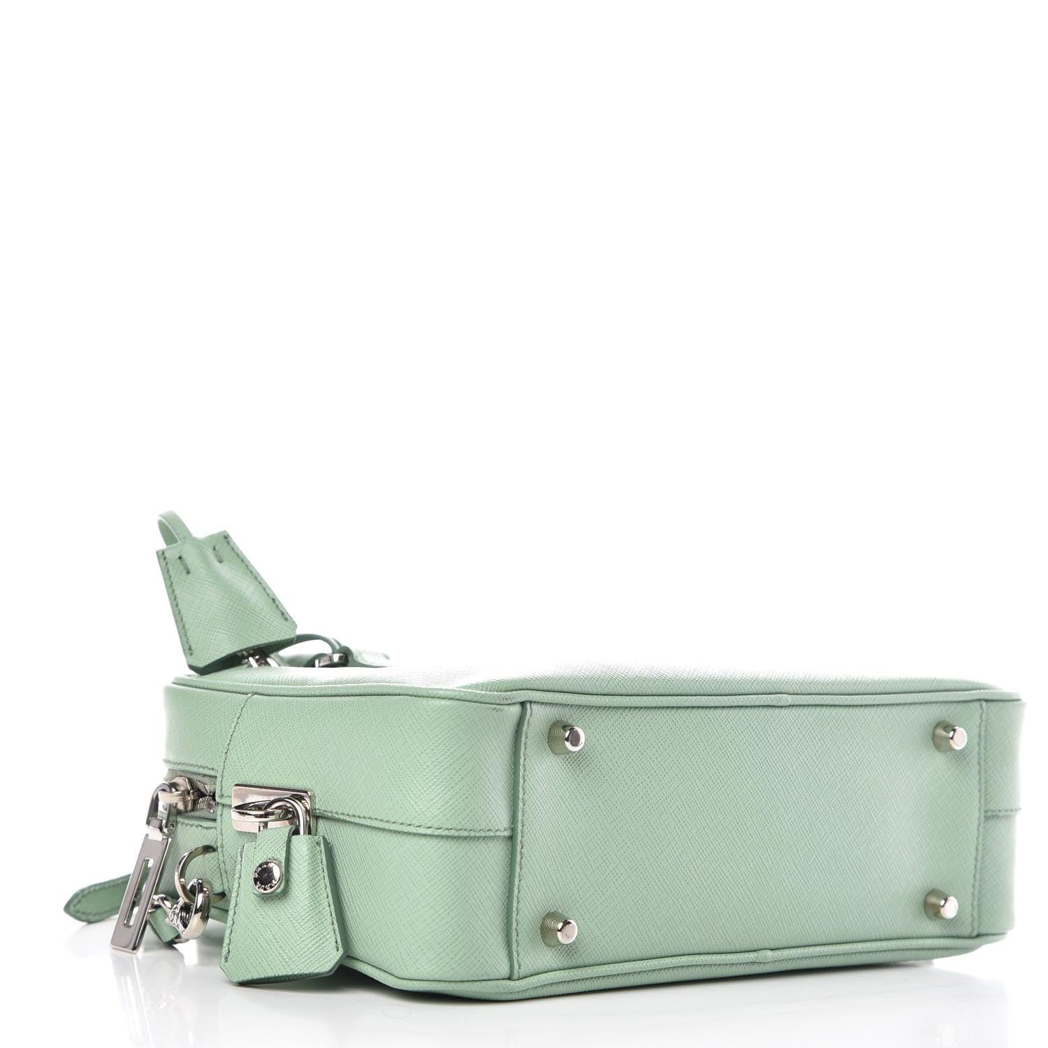 Prada Saffiano Lux Top Handle Crossbody Bag Acquamarina 4 of 9