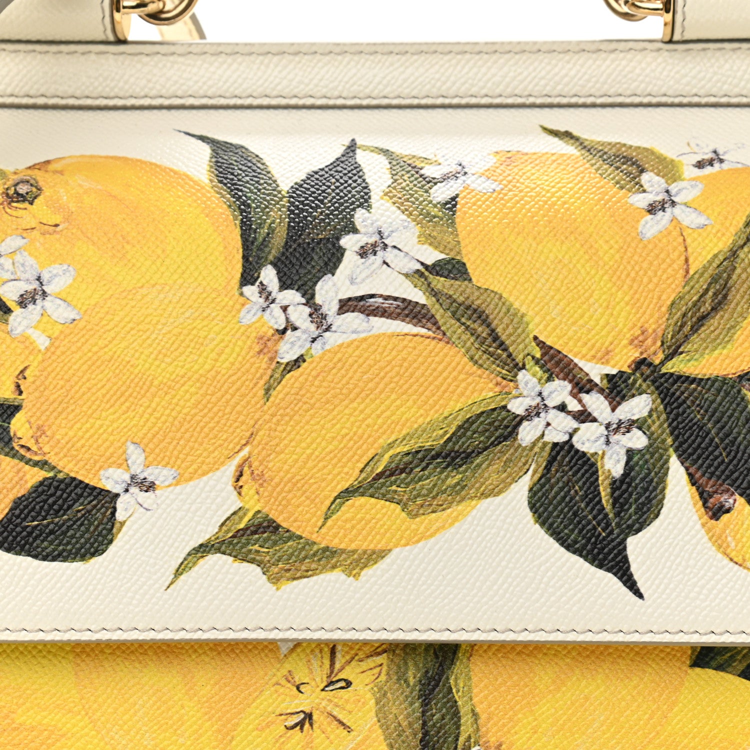 Dolce & Gabbana Dauphine Lemon Print Medium Miss Sicily Satchel White 14 of 14