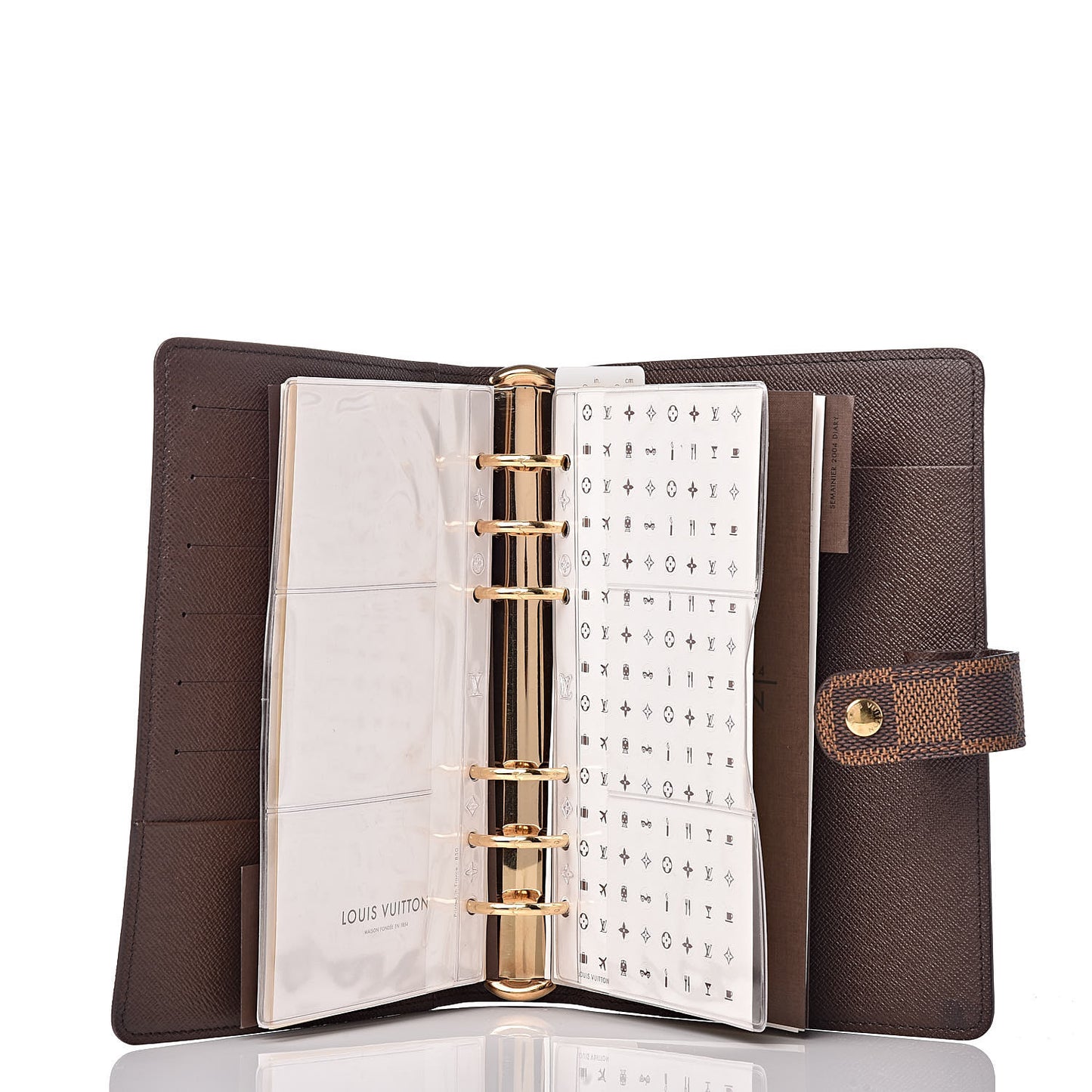 Damier Ebene Medium Ring Agenda Cover
