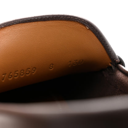 Gucci Calfskin Mens Horsebit Driver Loafers 8 Brown 9 of 10