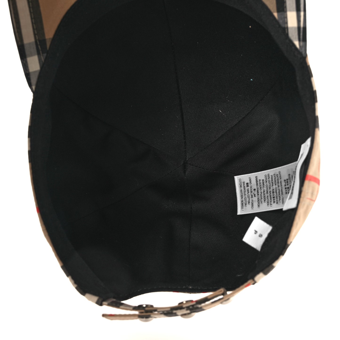 Cotton Vintage Check Monogram Baseball Hat S Archive Beige