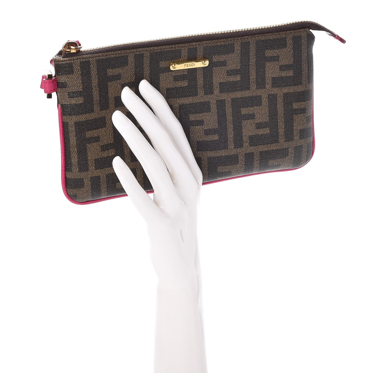 Zucca Spalmati Vitello Elite Pochette Tobacco Ciclamino
