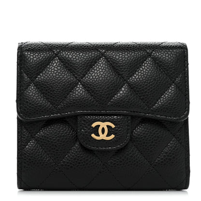 Chanel Caviar Quilted Compact Flap Wallet Black 1 of 8