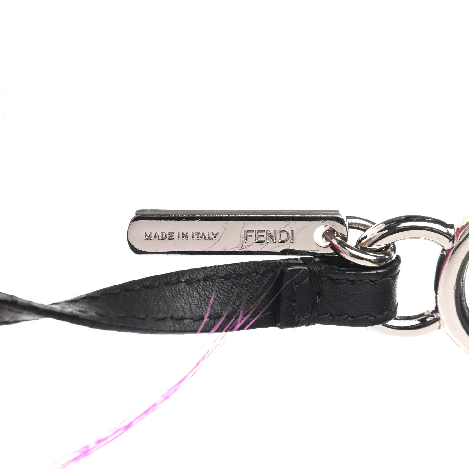 Fendi Fox Mink Rabbit Fur Sparkle Monster Bag Bug Charm Purple Multicolor 4 of 4