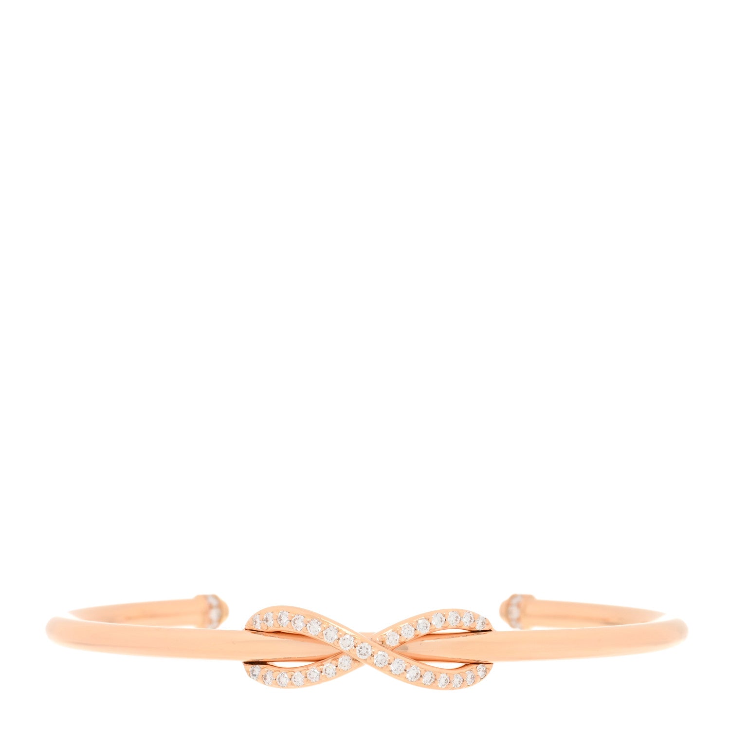 Tiffany 18K Rose Gold Diamond Infinity Cuff Bracelet 1 of 3
