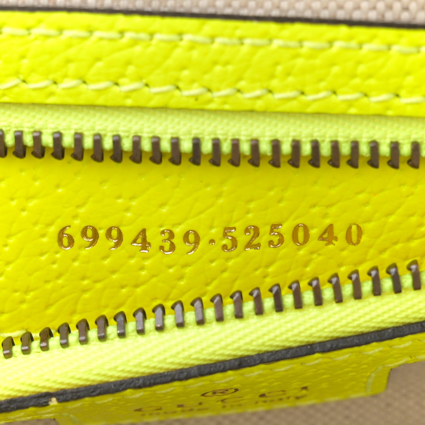 GG Supreme Monogram Textured Dollar Calfskin Web Ophidia Wristlet Shoulder Bag Beige Ebony Fluo Yellow
