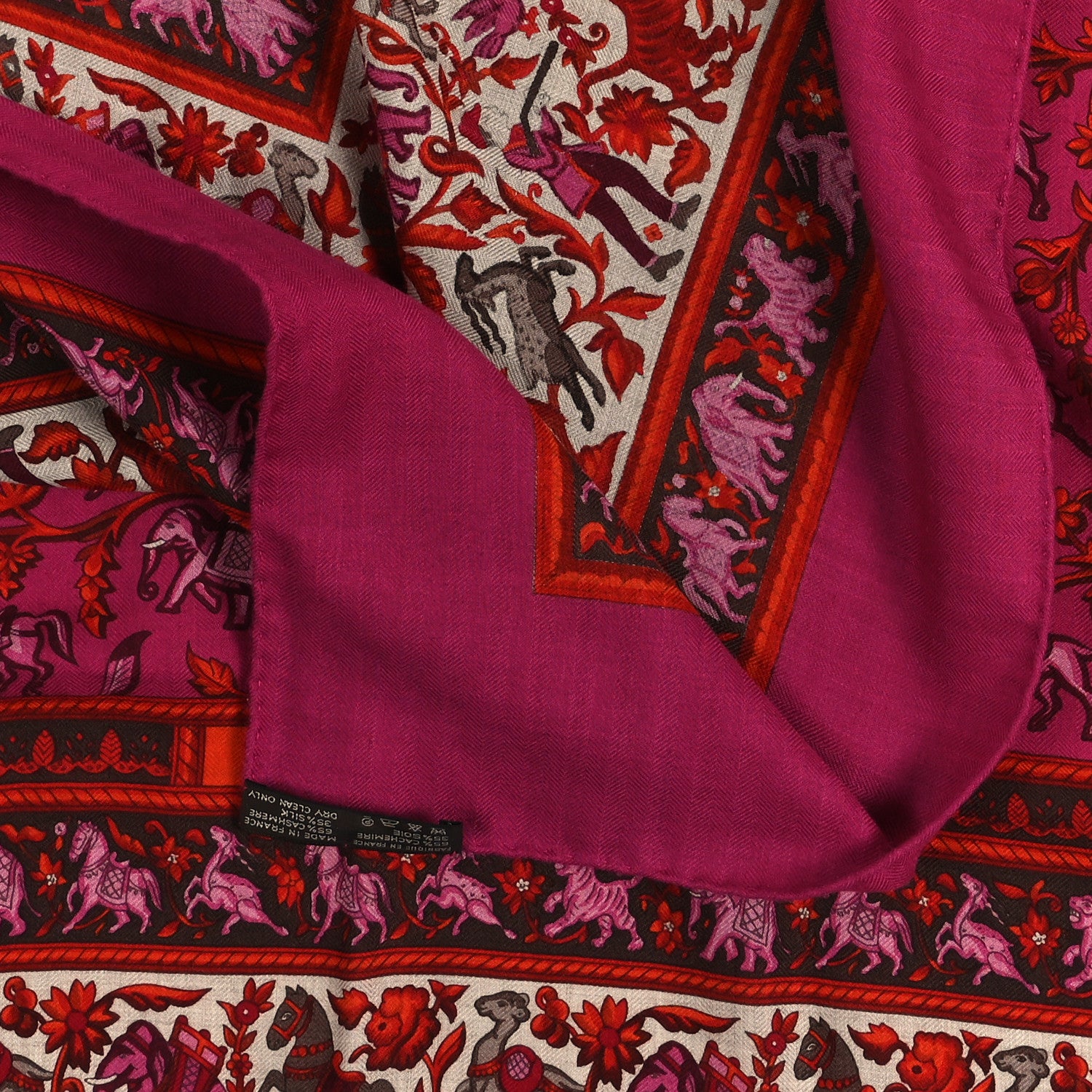 Hermes Cashmere Silk Chasse En Inde Shawl 140 3 of 4
