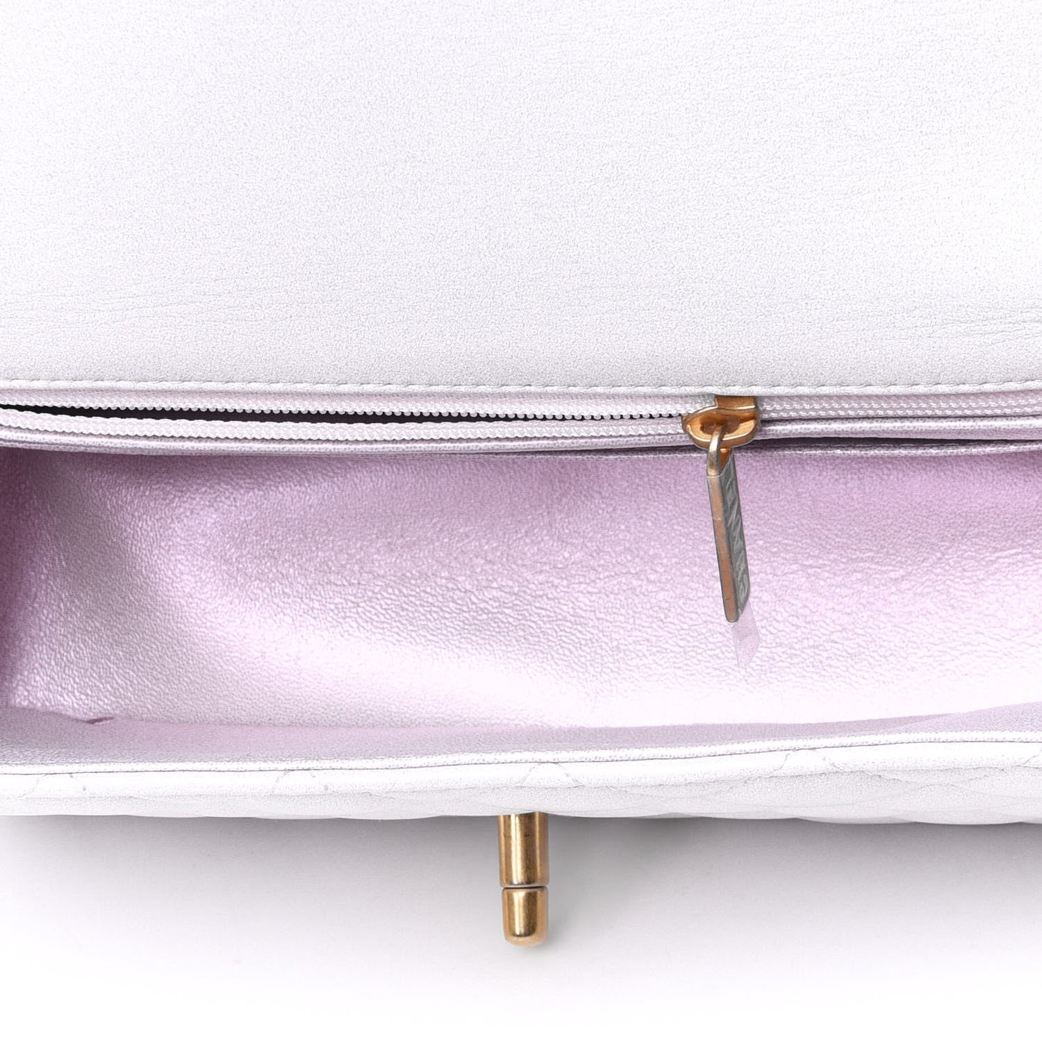 Chanel Iridescent Lambskin Quilted Mini Top Handle Rectangular Flap White 4 of 4