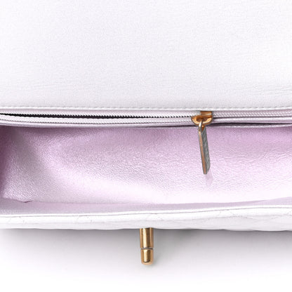Chanel Iridescent Lambskin Quilted Mini Top Handle Rectangular Flap White 4 of 4