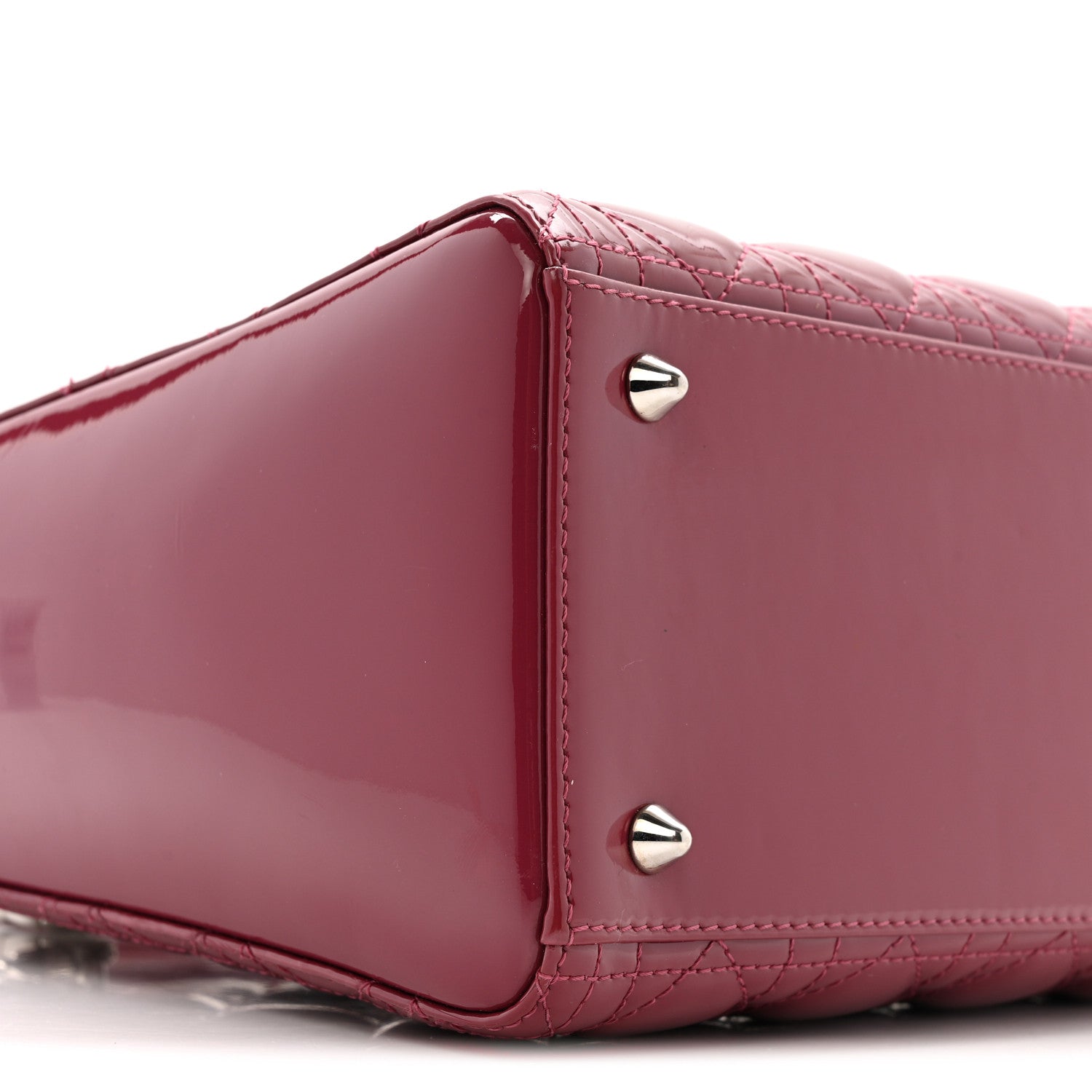Christian Dior Patent Cannage Medium Lady Dior Dark Pink 9 of 13