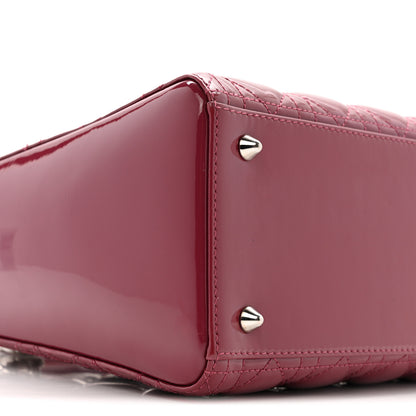 Christian Dior Patent Cannage Medium Lady Dior Dark Pink 9 of 13