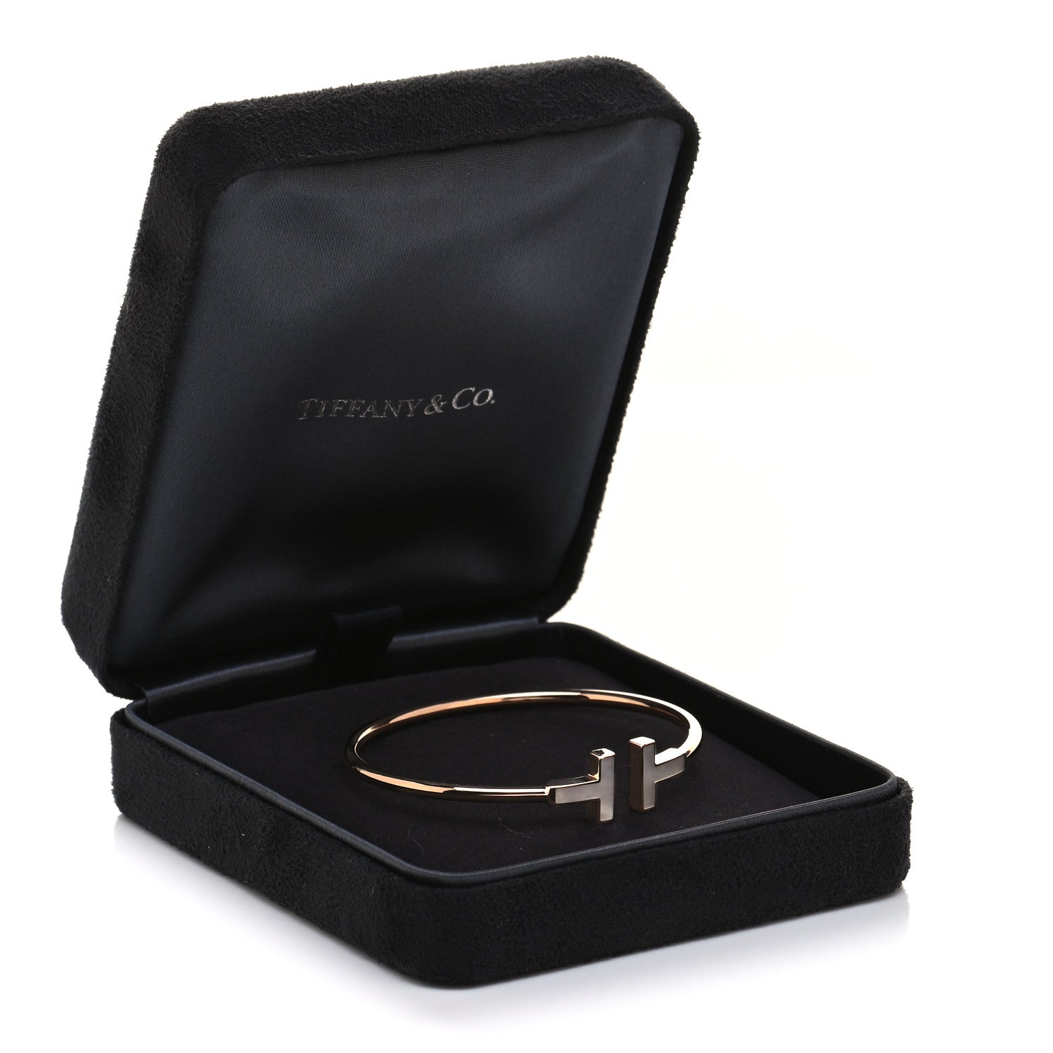 Tiffany 18K Rose Gold Mother of Pearl T Wire Bracelet 5 of 5