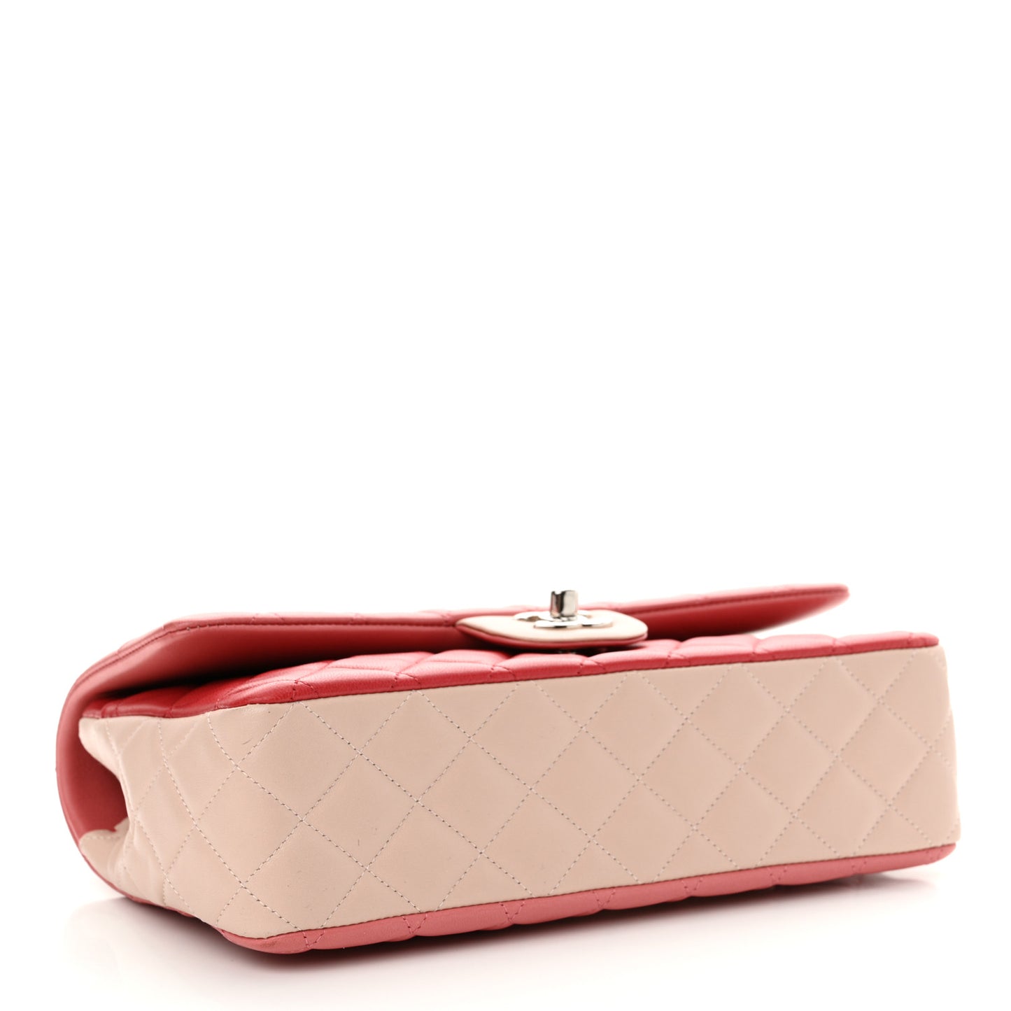 Lambskin Quilted Tri-Color Medium Valentine Charms Single Flap Pink