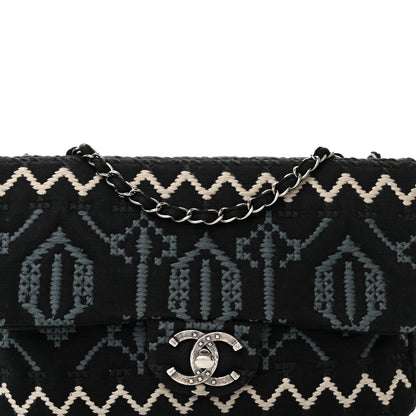 Chanel Jersey Embroidered Paris Dallas Flap Black 8 of 16
