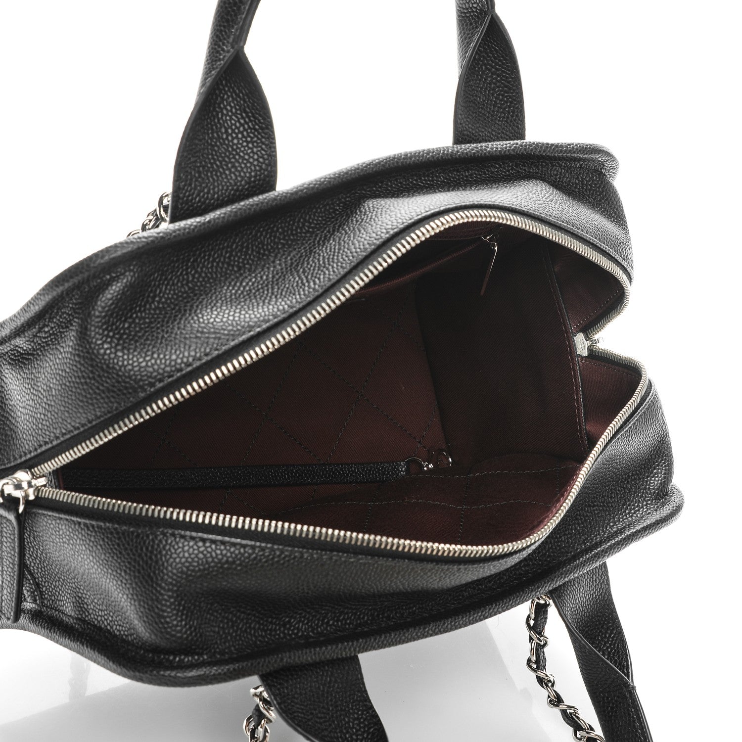 Chanel Caviar Quilted Small Deauville Bowling Bag Black 5 of 6