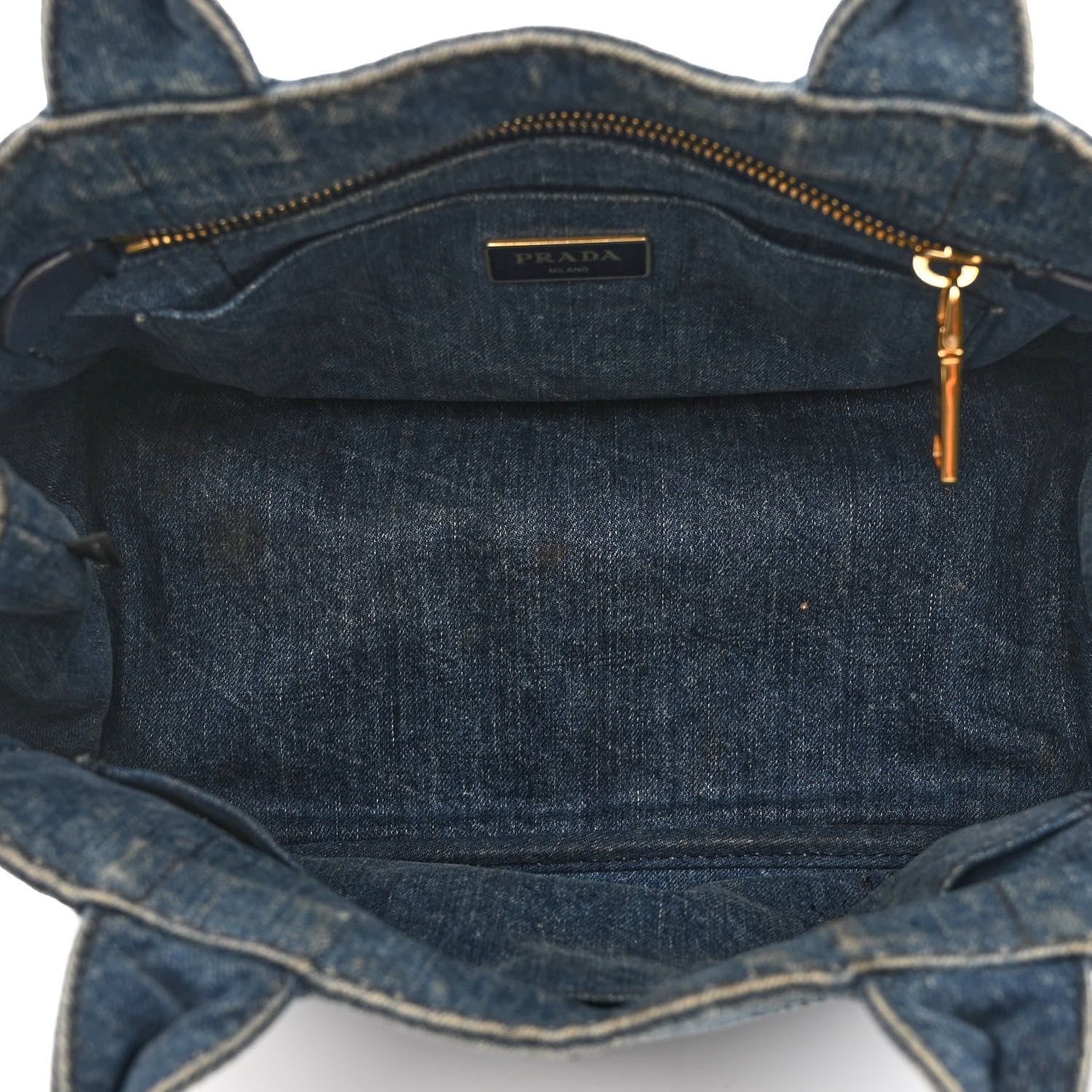 Prada Denim Small Logo Tote Bleu 5 of 14