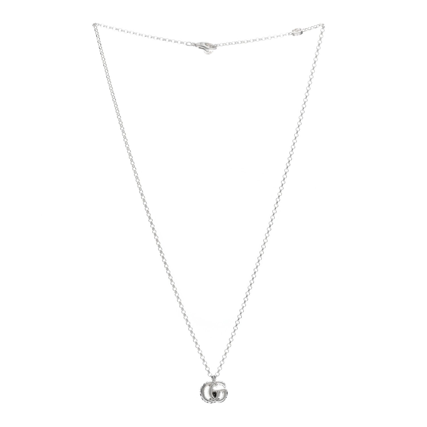Gucci Sterling Silver GG Pendant Necklace 3 of 5