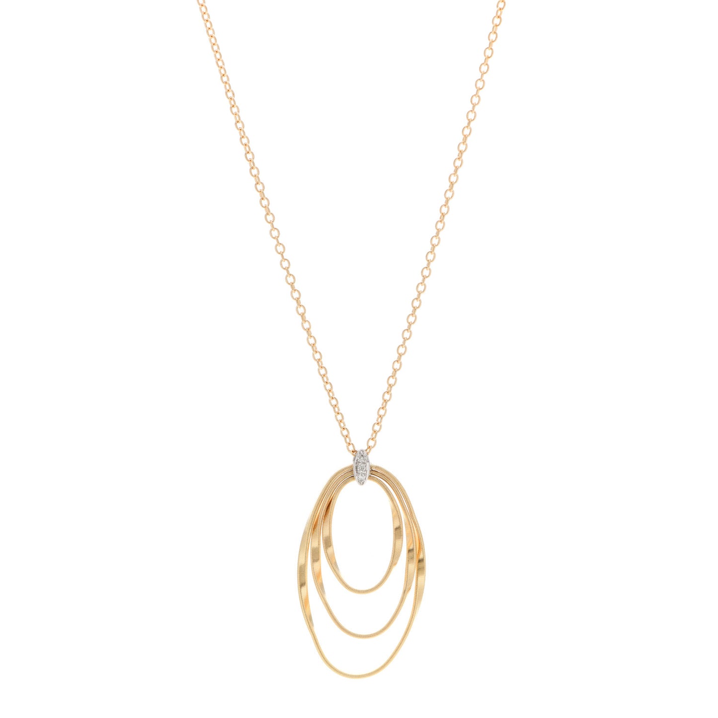 18K Yellow White Gold Diamond Marrakech Onde Pendant Necklace