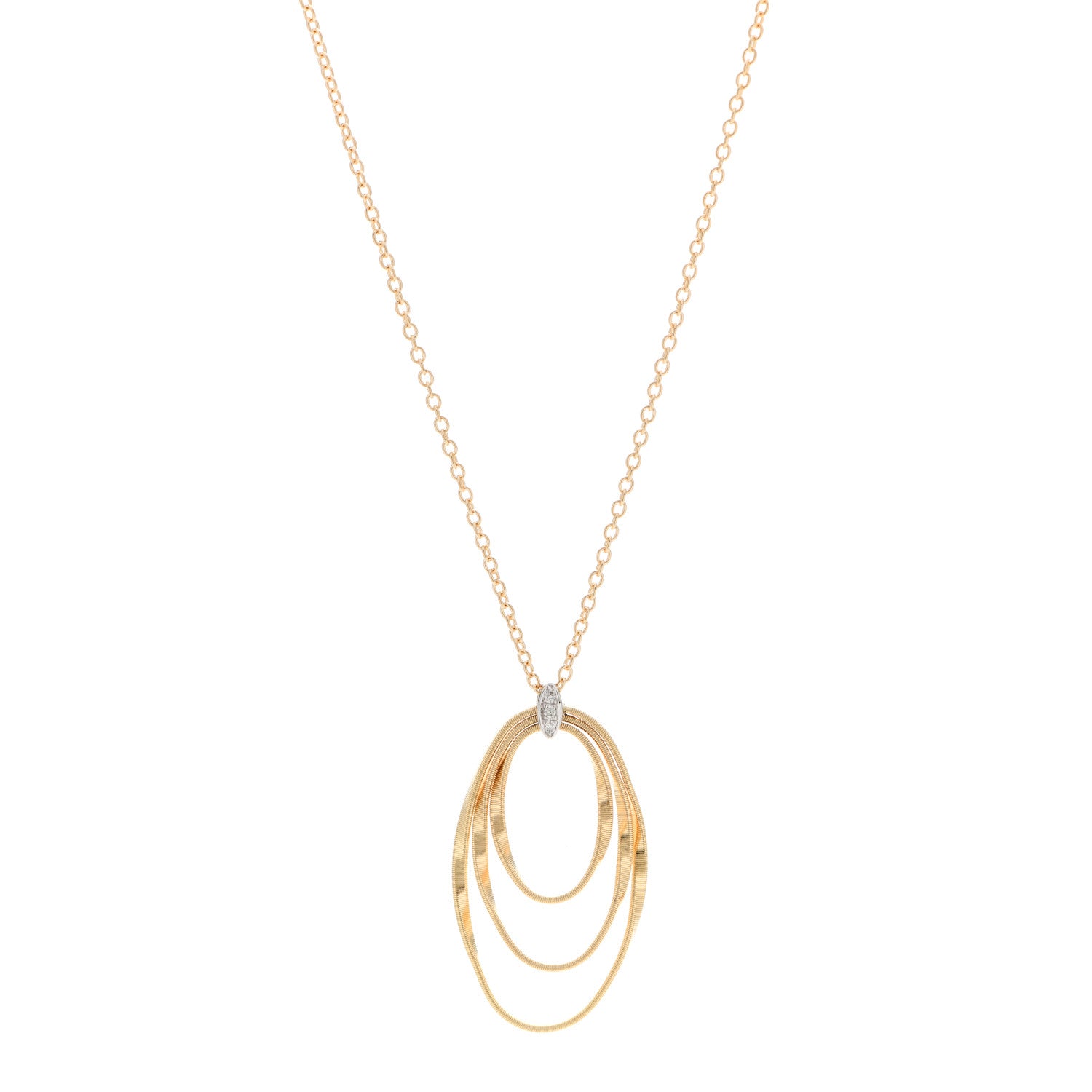 Marco Bicego 18K Yellow White Gold Diamond Marrakech Onde Pendant Necklace 1 of 5