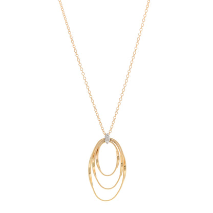 Marco Bicego 18K Yellow White Gold Diamond Marrakech Onde Pendant Necklace 1 of 5
