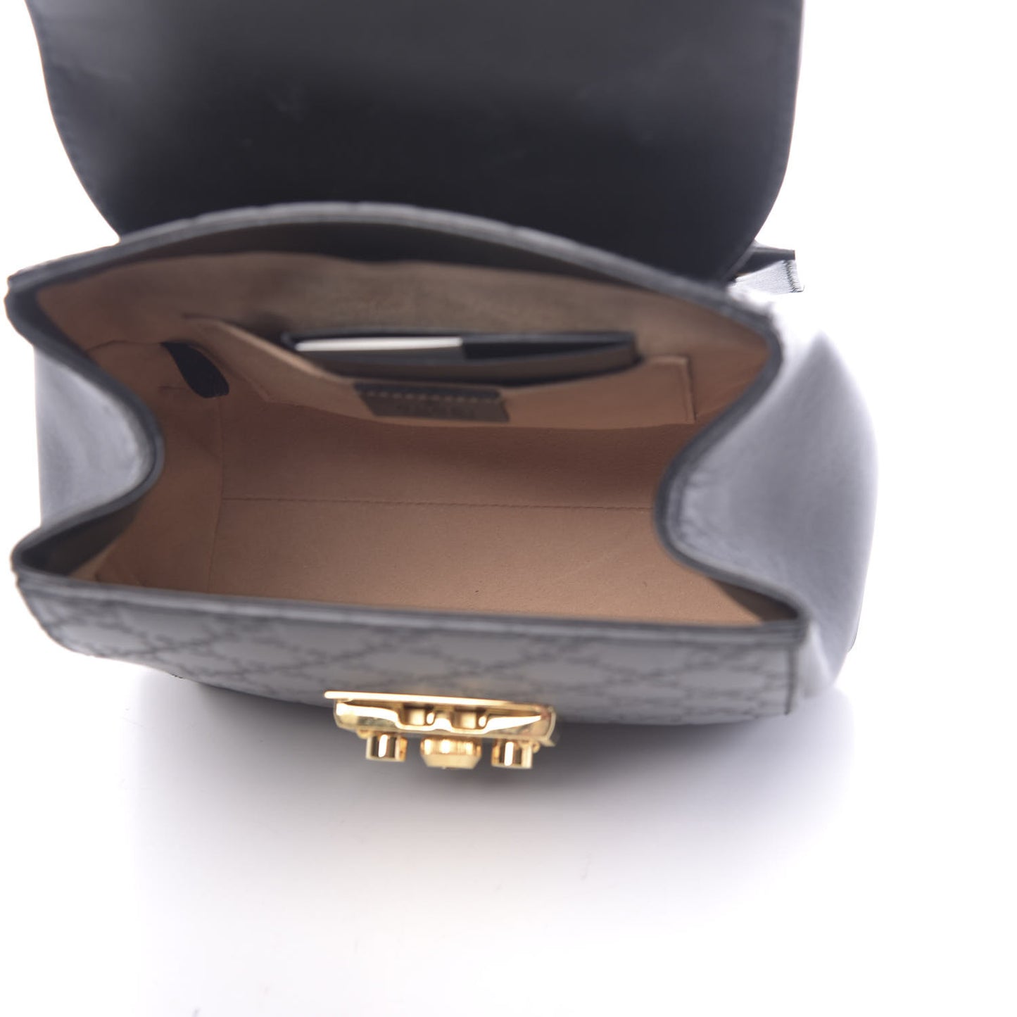 Guccissima Signature Padlock Backpack Black
