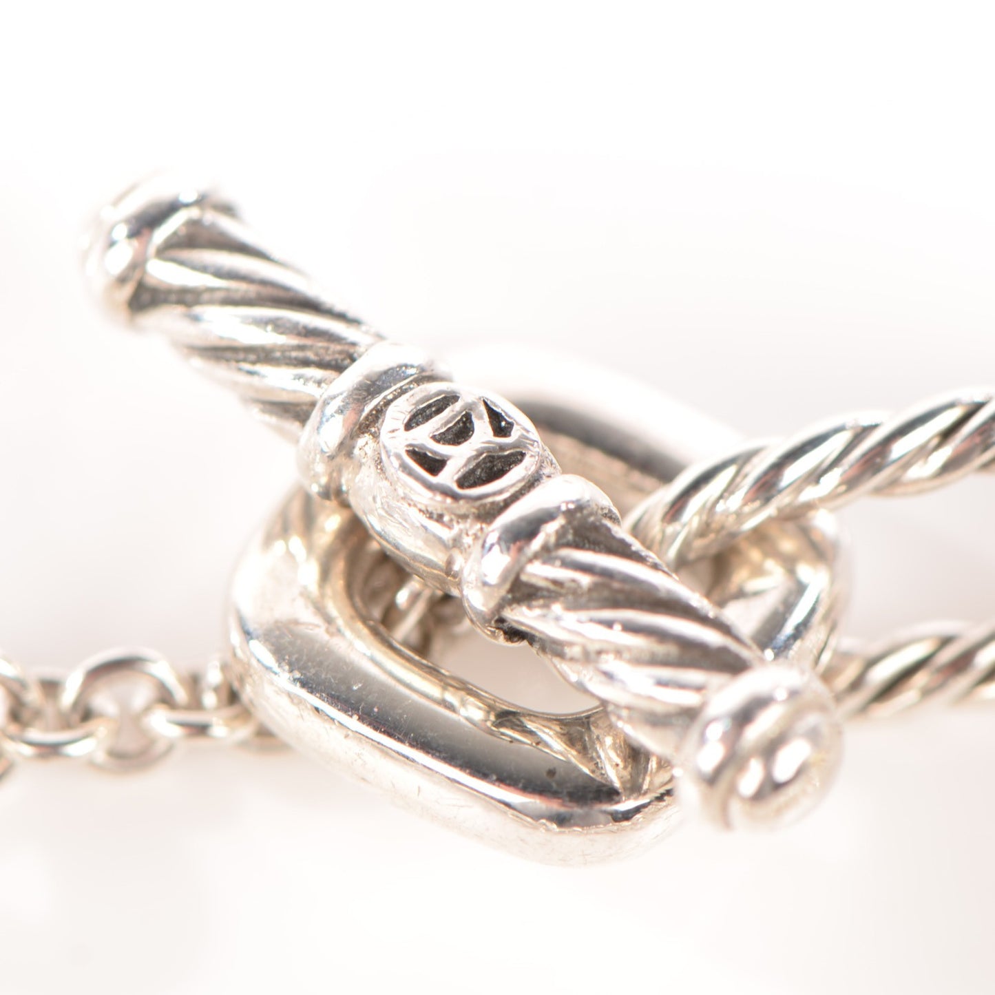 Sterling Silver 18K Yellow Gold Cable Heart Charm Bracelet