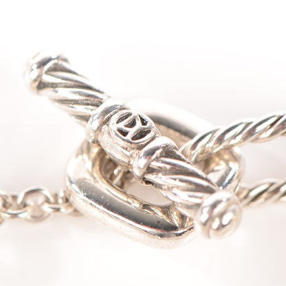 David Yurman Sterling Silver 18K Yellow Gold Cable Heart Charm Bracelet 6 of 6