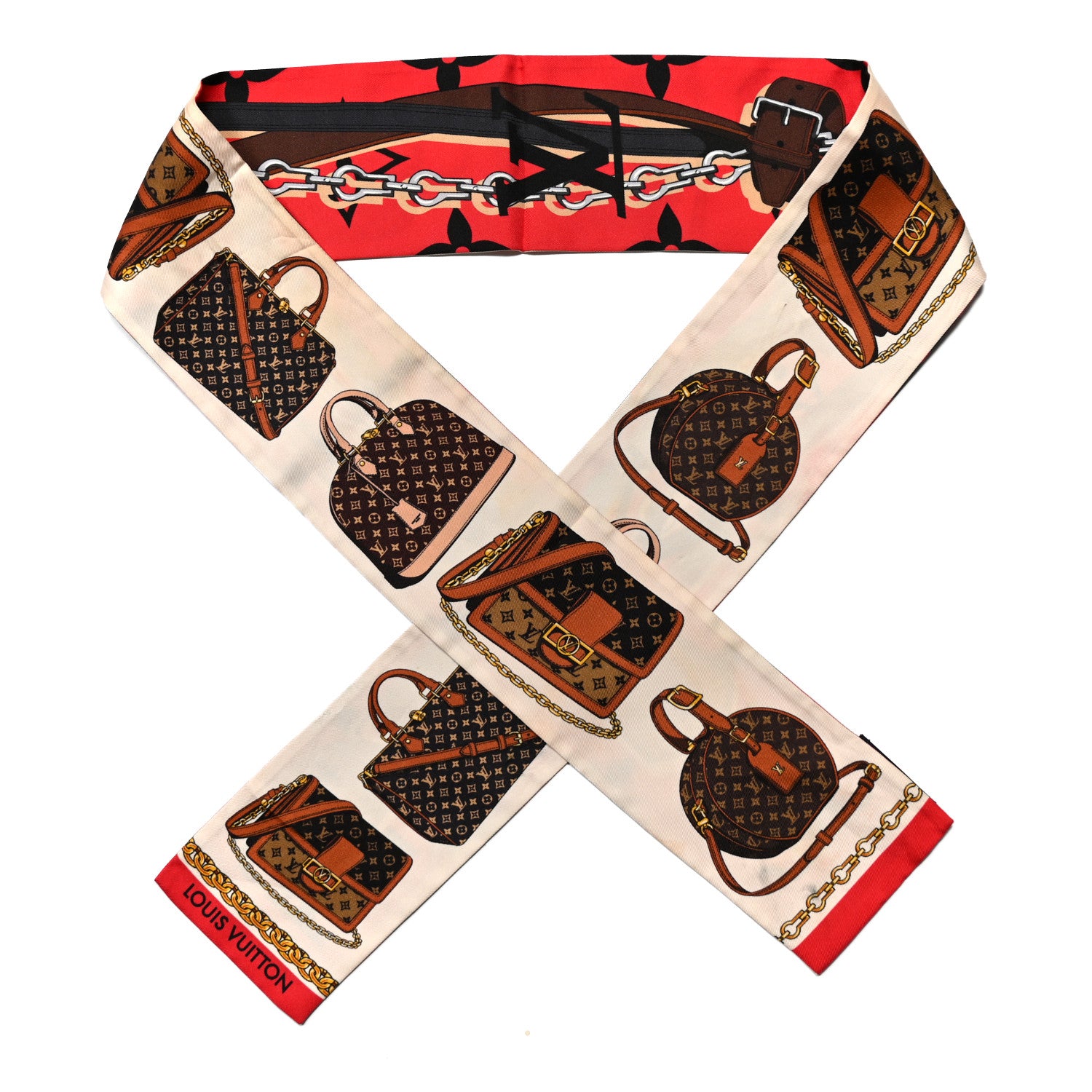 Louis Vuitton Silk Monogram Tribute To Bandeau Red 1 of 6