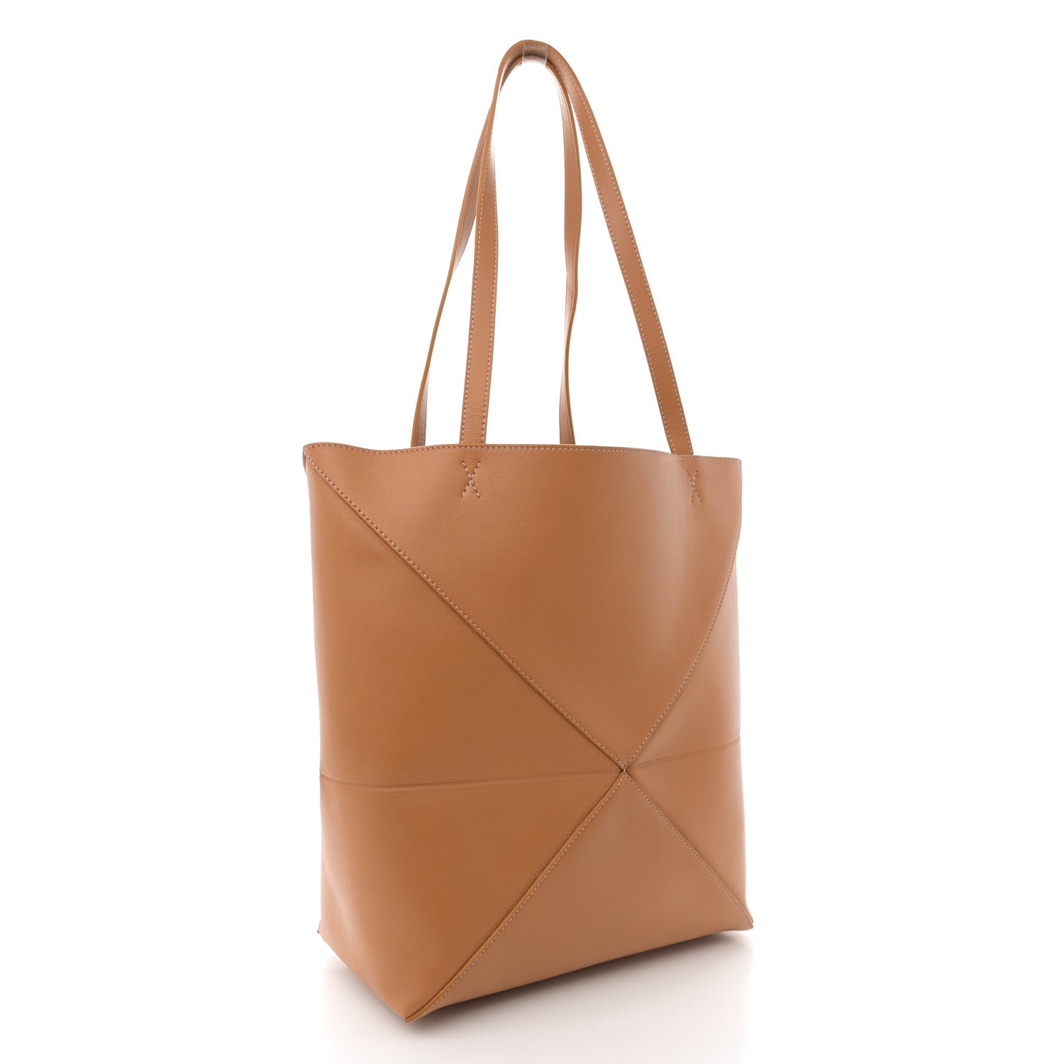 Loewe Shiny Calfskin Medium Puzzle Fold Tote Warm Desert 3 of 10