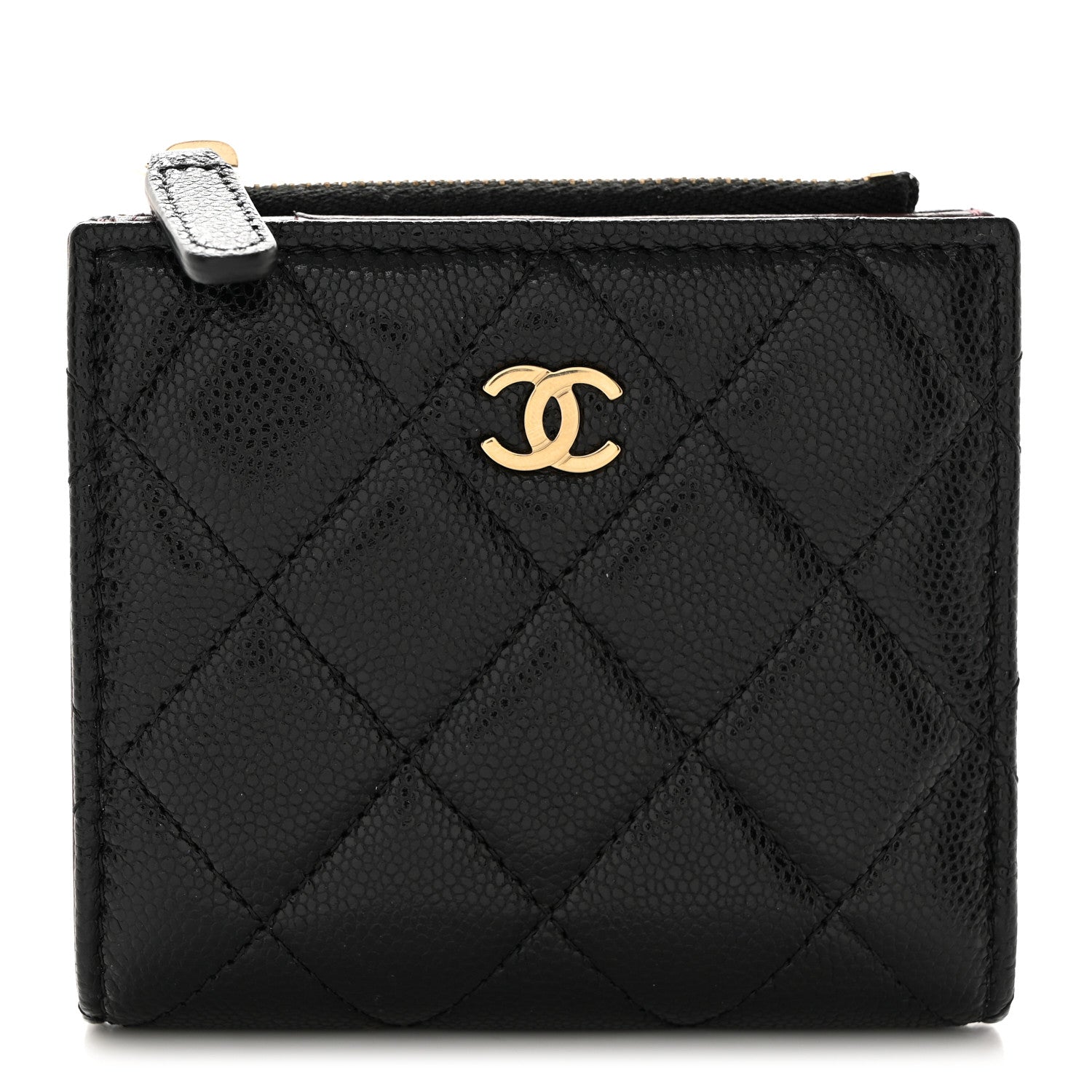 Chanel Caviar Quilted CC Zip Compact Wallet Black 1 of 9