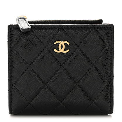 Chanel Caviar Quilted CC Zip Compact Wallet Black 1 of 9