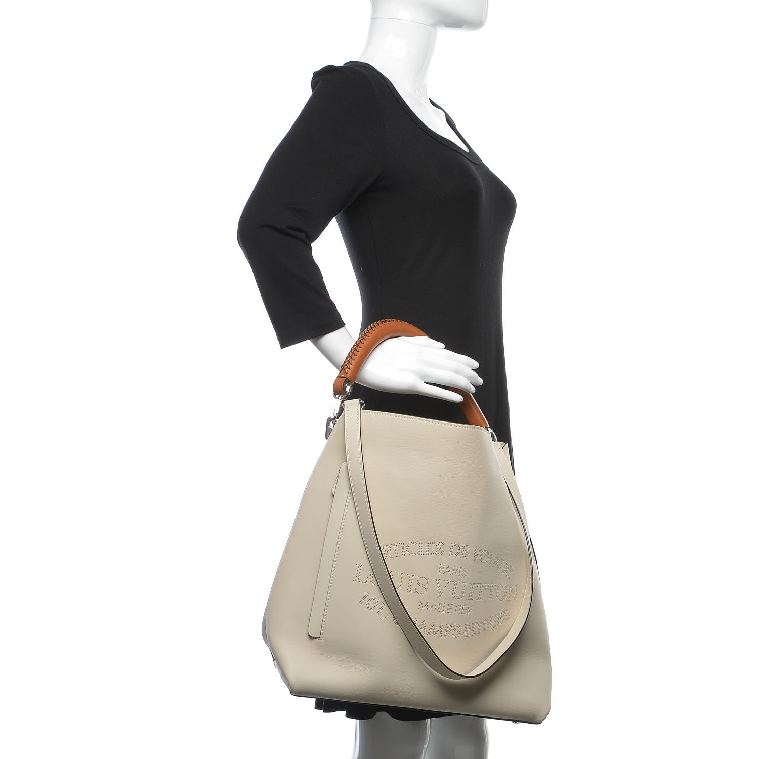 Louis Vuitton Veau Soie Calfskin Parnassea Bagatelle Hobo Blanc Casse 2 of 16