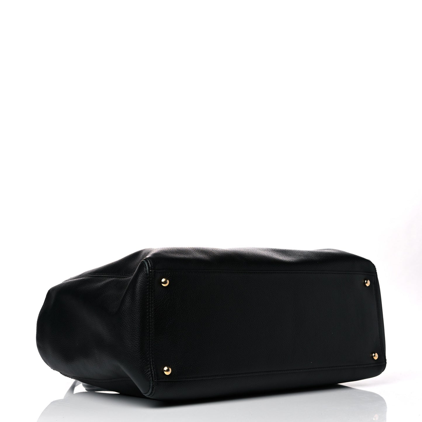 Calfskin Cerf Executive Shopper Tote Black