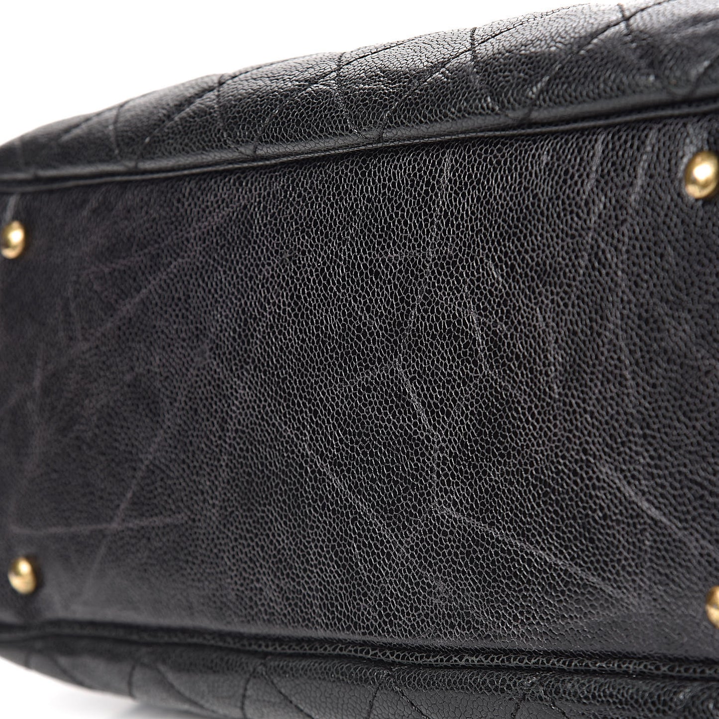 Glazed Caviar Quilted Small Shiva Tote Black