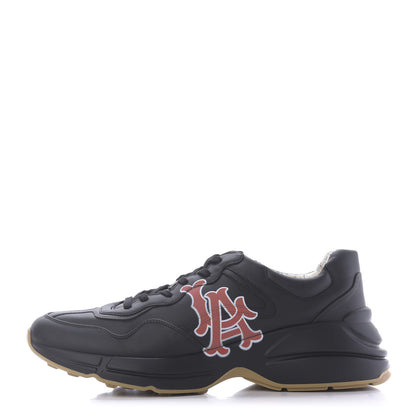 Gucci X MLB Calfskin LA Dodgers Mens Rhyton Sneakers 13.5 Black 1 of 12