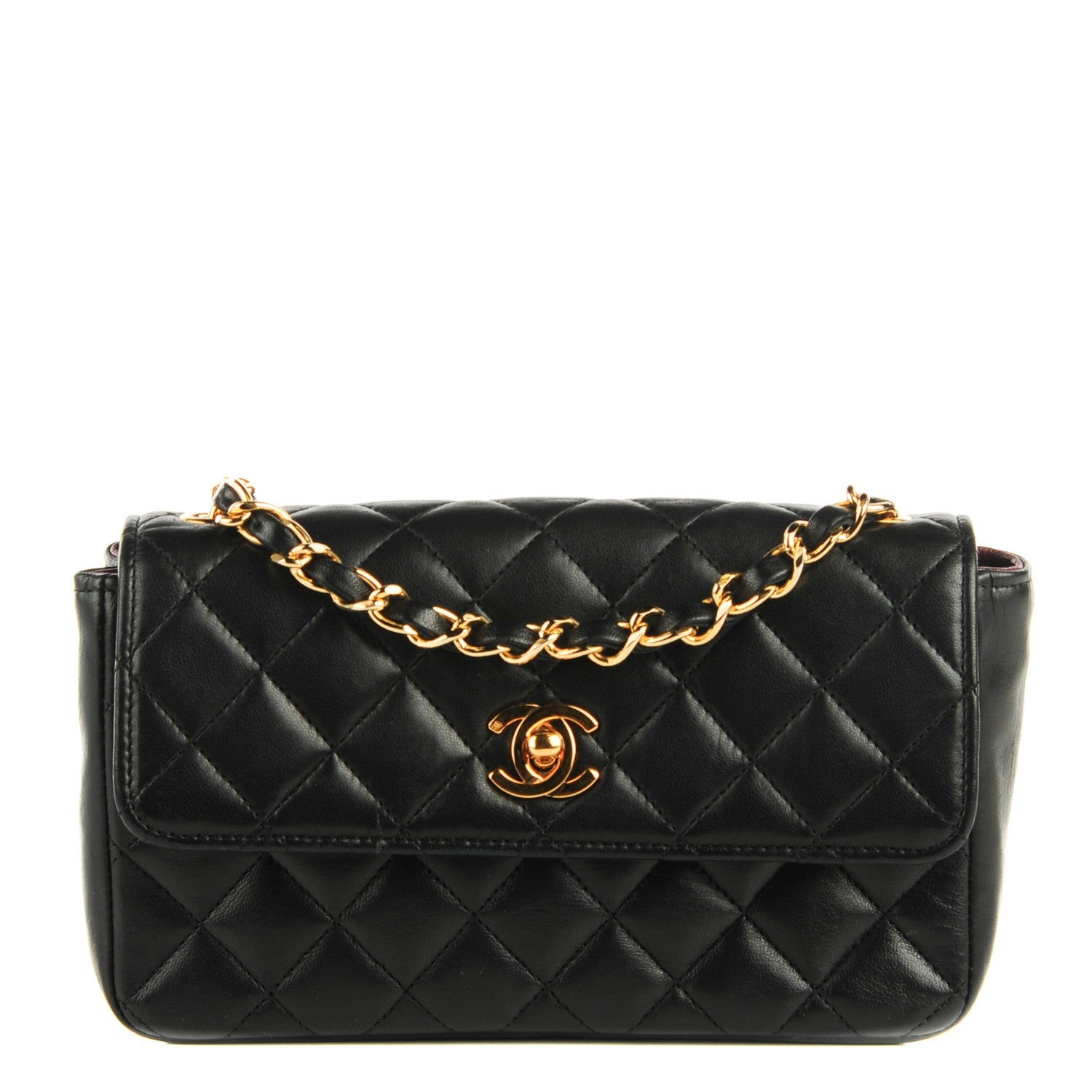 Chanel Lambskin Quilted Mini Rectangular Flap Black 1 of 7