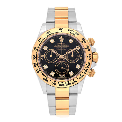 Rolex Stainless Steel 18K Yellow Gold Diamond 40mm Oyster Perpetual Cosmograph Daytona Watch Black 116503 1 of 5