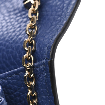 Valentino Garavani Pebbled Calfskin Rockstud Envelope Wallet On Chain Bag Blu Delft 12 of 13