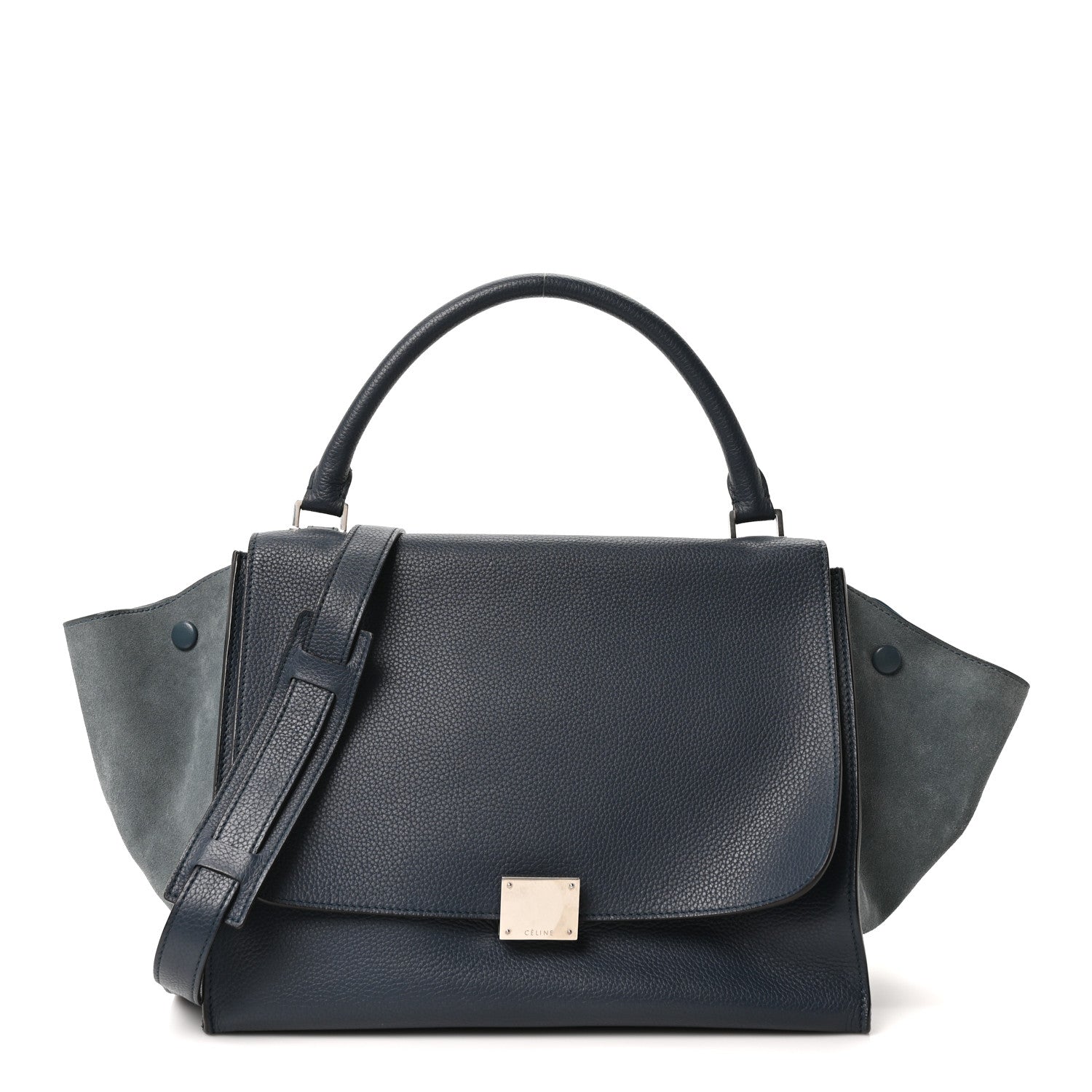 Celine Drummed Calfskin Suede Medium Trapeze Orage 1 of 10