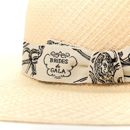 Hermes Straw Brides De Gala Panama Hat 57 Naturel Ecru Black 7 of 9