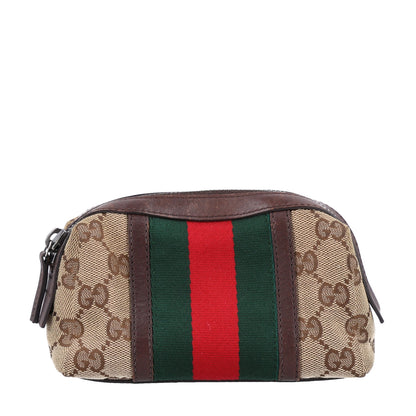 Gucci Monogram Web Small Cosmetic Case Dark Brown 1 of 10
