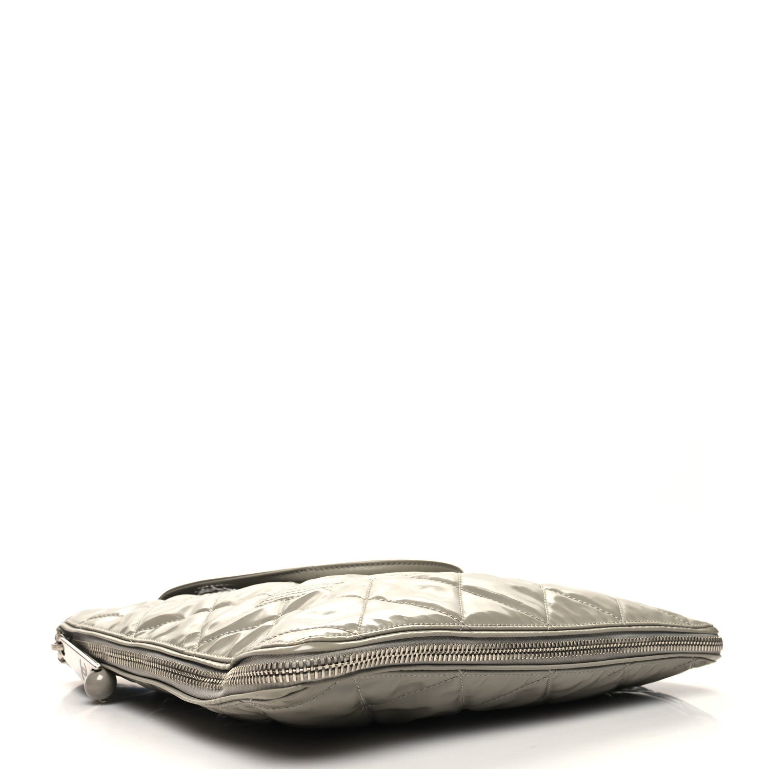 Chanel Patent Quilted Expandable CC Shoping Tote Grey 3 of 13