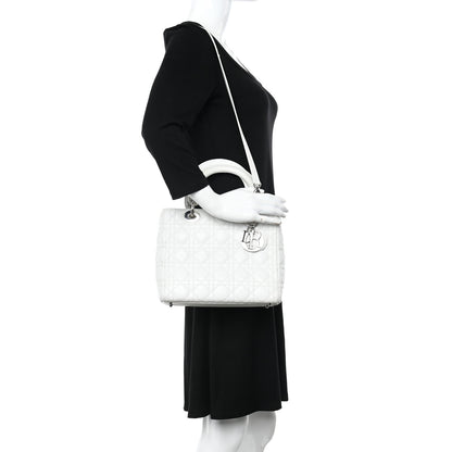 Christian Dior Lambskin Cannage Medium Lady Dior White 2 of 17