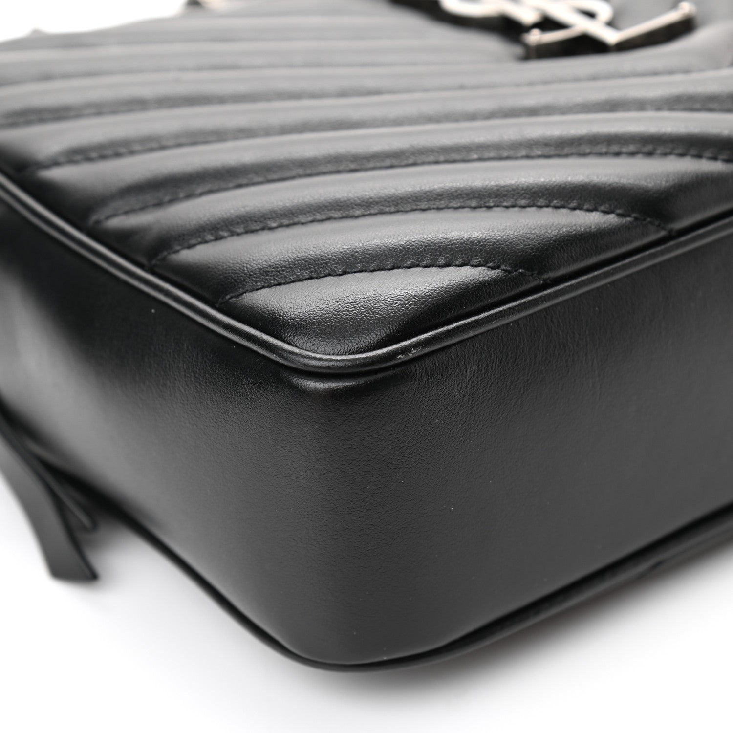 Saint Laurent Calfskin Matelasse Monogram Lou Camera Bag Black 9 of 13