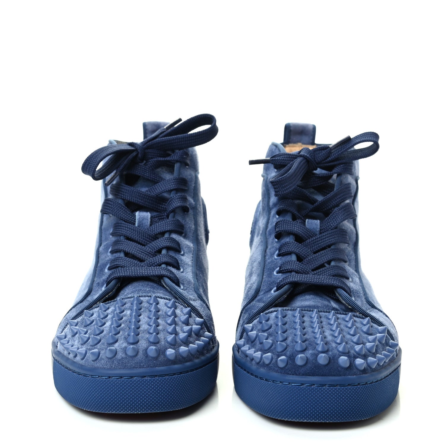 Christian Louboutin Mens Suede Louis Spikes Flat Sneakers 41.5 Electric 2 of 8