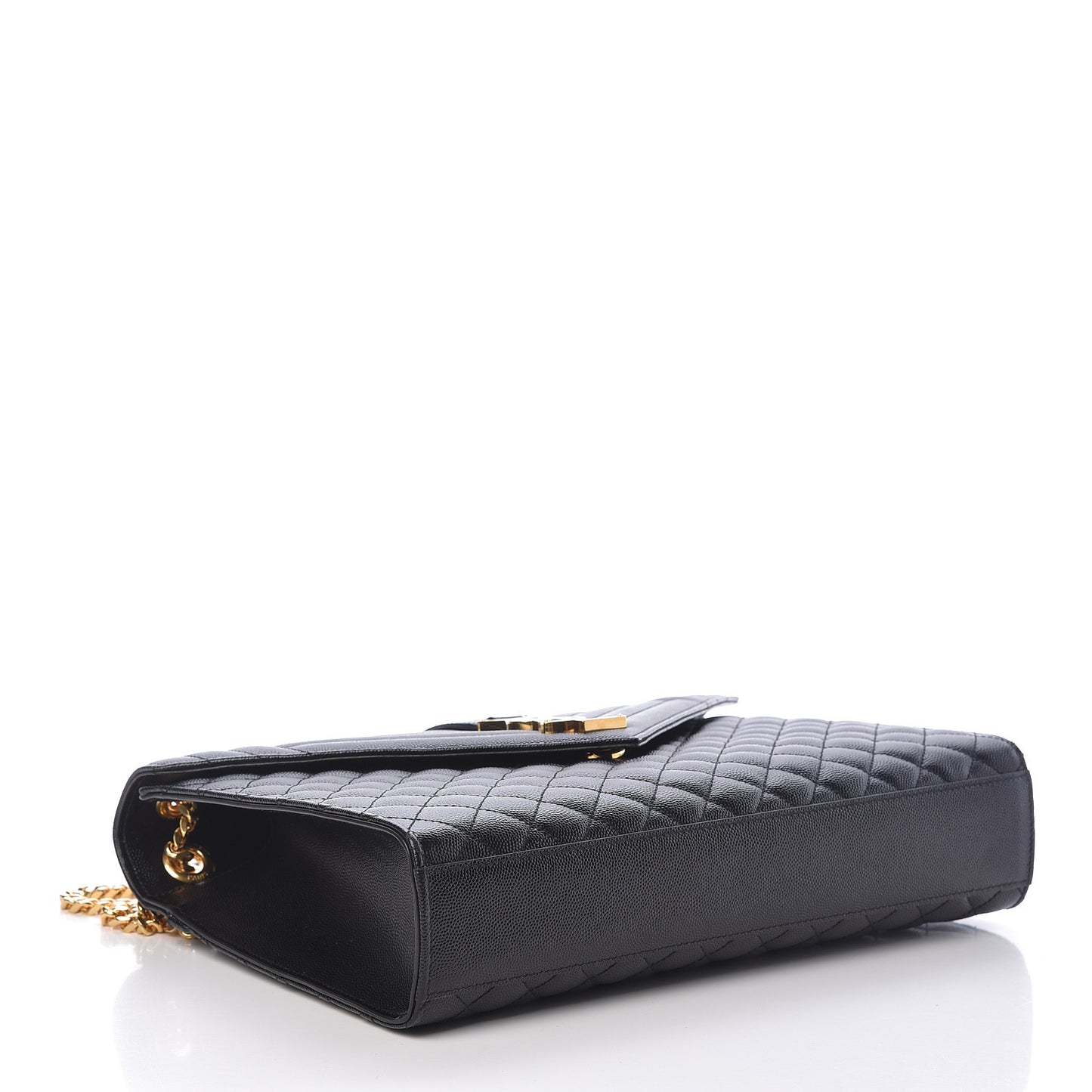 Grain De Poudre Textured Mixed Matelasse Large Triquilt Monogram Satchel Black