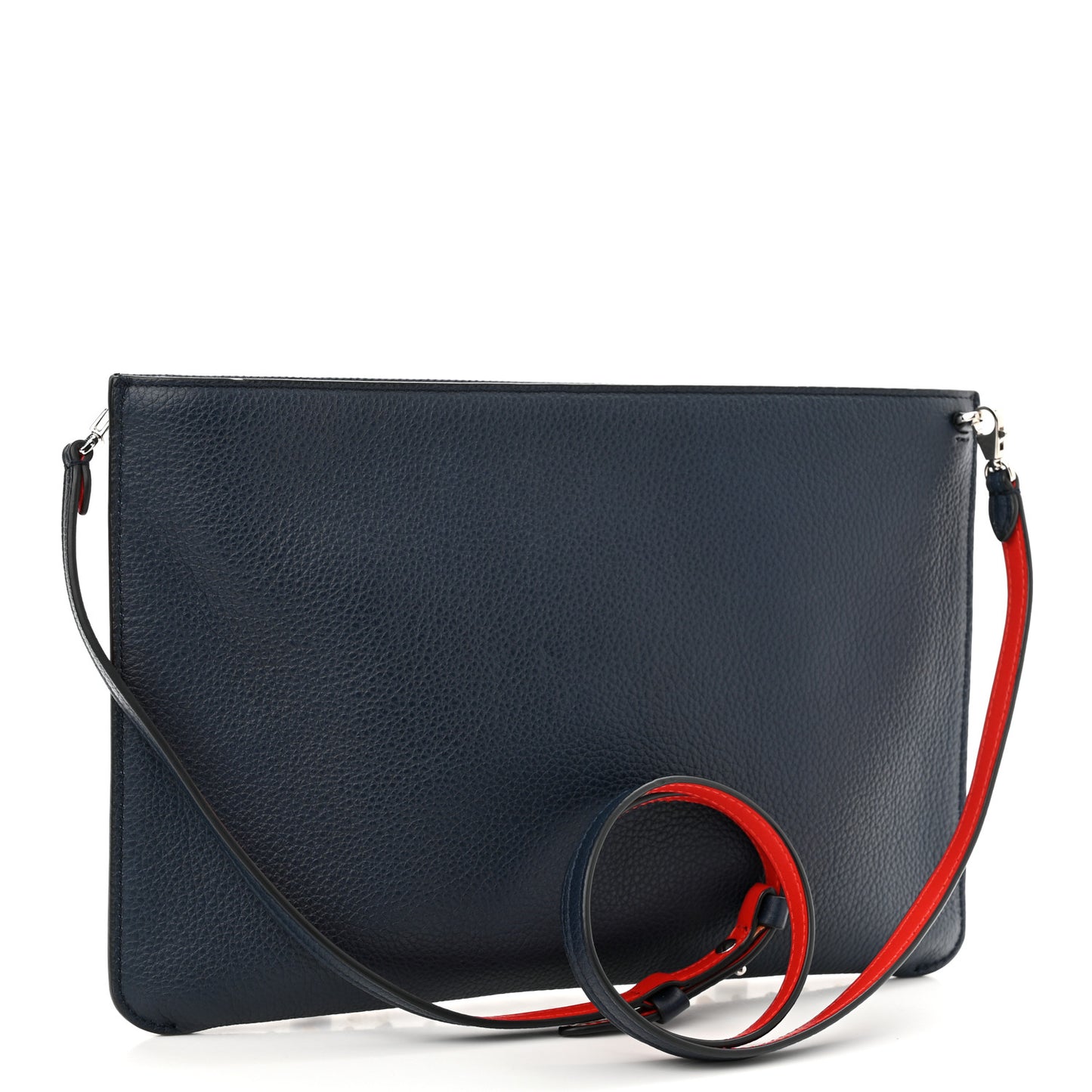 Calfskin Star Studded Loubiclutch Crossbody Clutch Navy