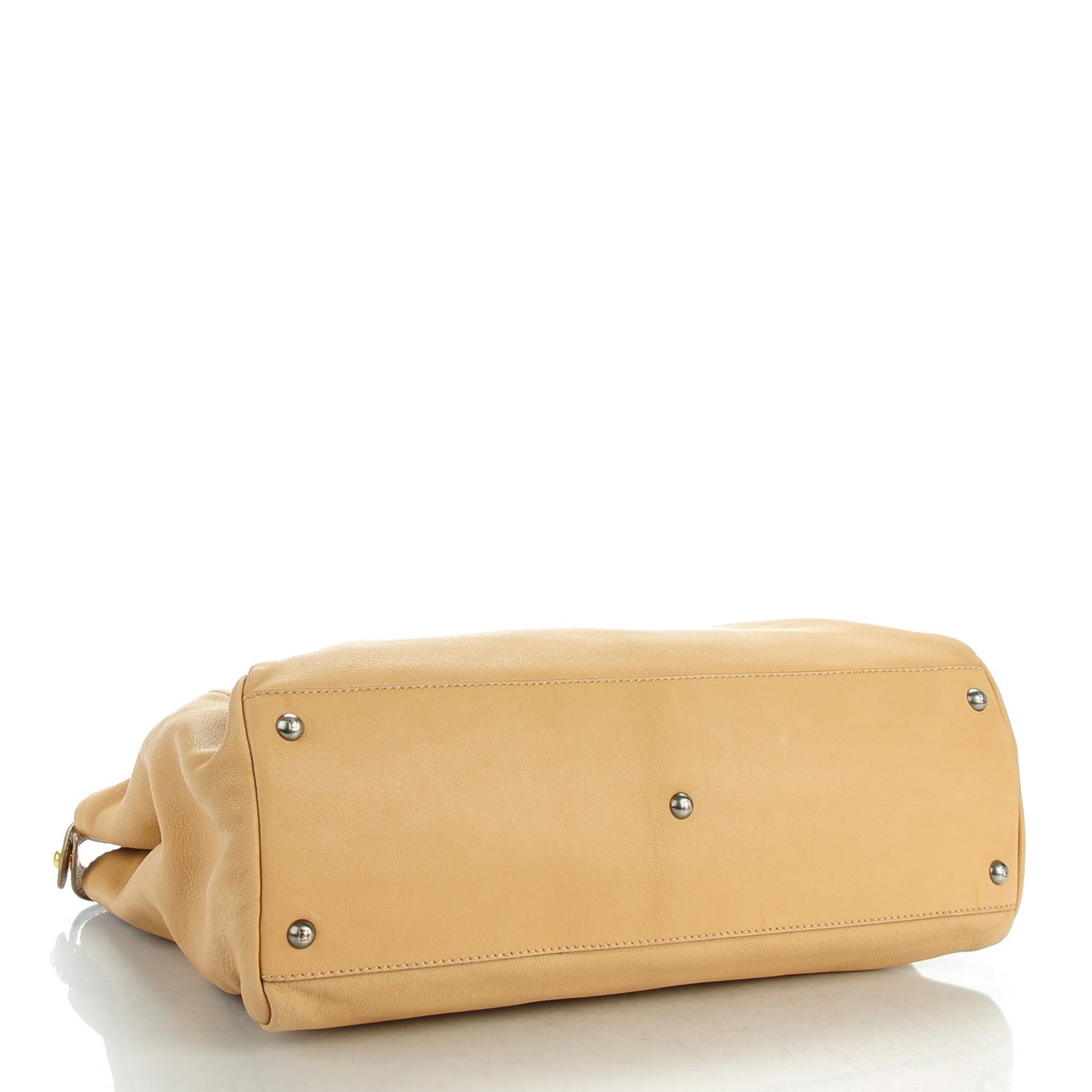 Goatskin Large Peekaboo Iconic Satchel Grigio Black