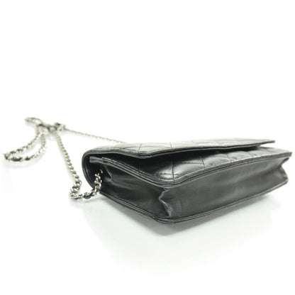 Chanel Lambskin Quilted Wallet On Chain WOC Black 5 of 10