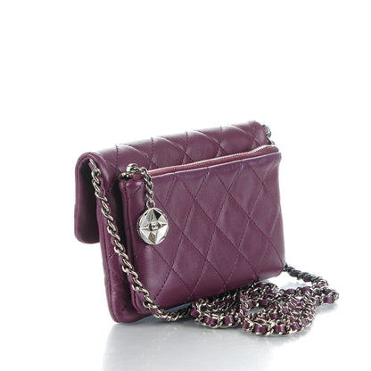 Chanel Lambskin Quilted Mini Mineral Nights Flap Crossbody Bag Purple 3 of 8